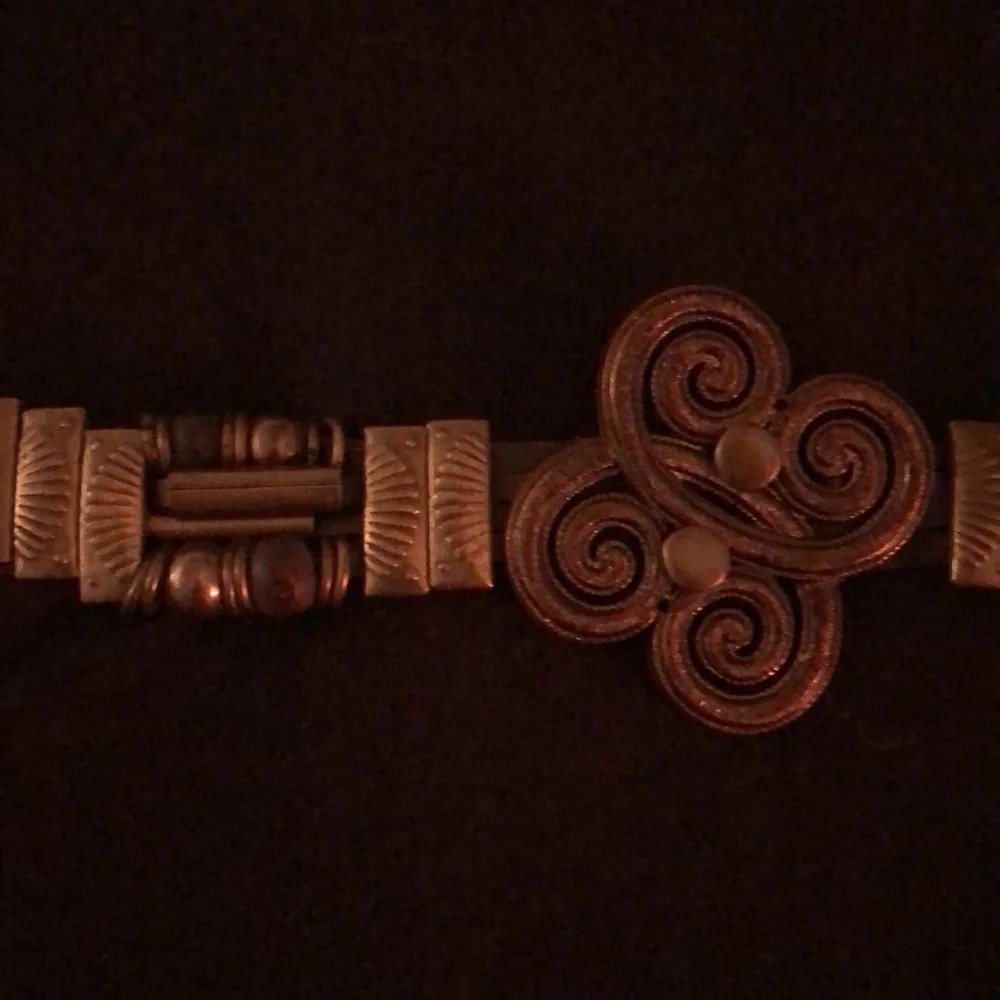 Leather and metal belt size medium